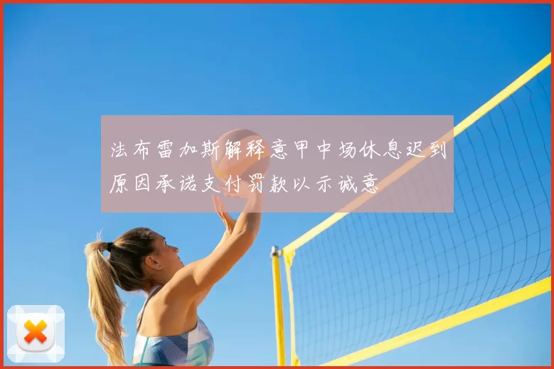 法布雷加斯解释意甲中场休息迟到原因承诺支付罚款以示诚意